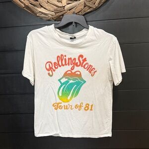 Rolling Stones Tour of 81 Cream White Tee